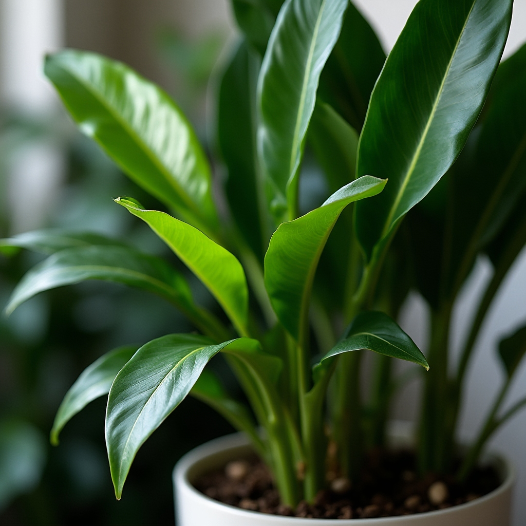 Zamioculcas zamiifolia rastlina zblízka